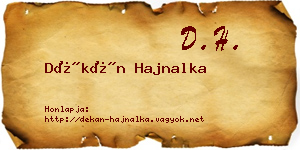 Dékán Hajnalka névjegykártya