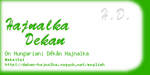 hajnalka dekan business card